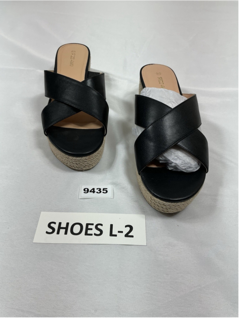 Womans New Pizz Annu Misty Wedge Espadrille Sandal Us 9.5 Eu 40.5 Black Platform